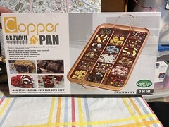TV Direct Copper Non-Stick 3-Piece Oven Safe Brownie Pan NIB
