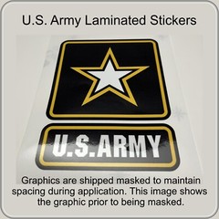 US ARMY Logo Laminated & Masked Stickers Choose from 3″, 4″, 5″, 6″ or 7″ Tall