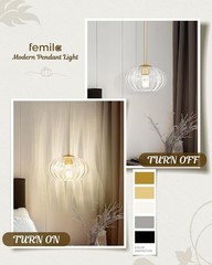 Vintage Style 10.3in Glass Dome Pendant Light Brushed Gold Matte Black (1pc)