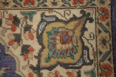 Purple Vintage Rug 5×6 Hand-knotted Wool Traditional Floral Carpet for Any Room