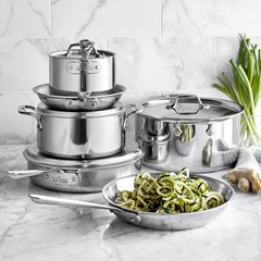 All-Clad D3® Tri-Ply Stainless-Steel 10-Piece Cookware Set, with 3-Qt. Saucepan,