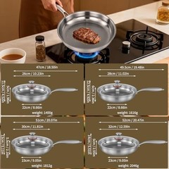 2025 New Titanium Hammered Pan Pro with Lid, Titanium Pans for Cooking -Durable