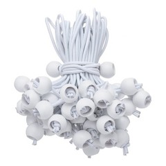 50Pcs Ball Bungee Cords 6″ Heavy Duty Bungee Cord Balls for Tent Holding White