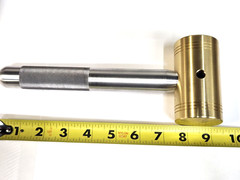 3 POUND BRASS HAMMER* KNURLED 1″ SOLID ALUMINUM 7-1/2″ HANDLE*MADE IN USA*