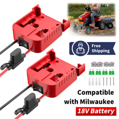 2 Pcs Power Wheel Adapter Compatible With Milwaukee 18V Battery for DIY RC Car