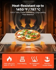 VEVOR Pizza Stone 20 x 14 in Rectangular Cordierite Stone for Baking Pizzas