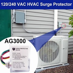 AG3000 HVAC Surge Protector 120/240V, Whole House SPD for AC & Heat Pumps