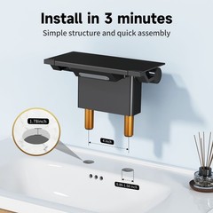 4-Inch Matte Black Dual-Handle Vessel Sink Faucet with Shelf