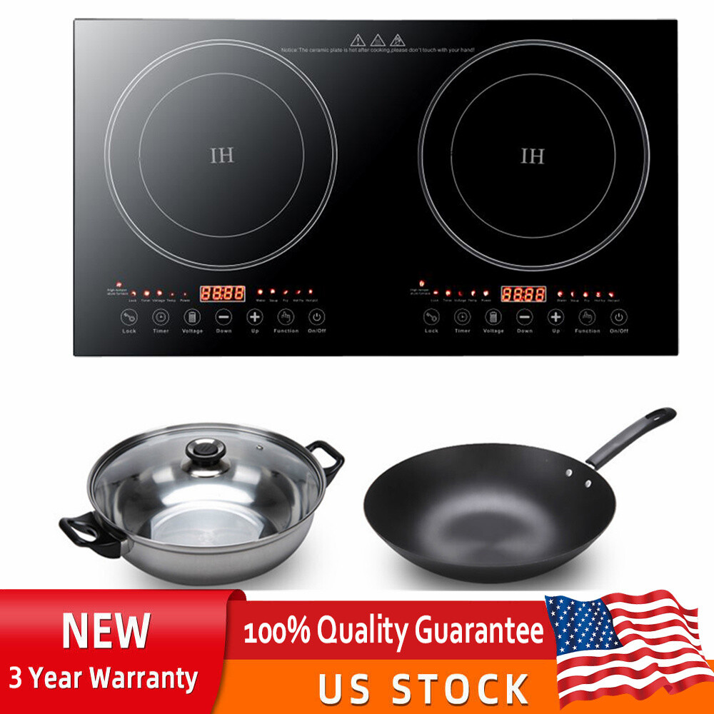 2400W Portable Induction Cooktop Countertop Dual Cooker Burner Stove Hot Plate