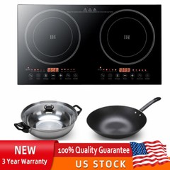 2400W Portable Induction Cooktop Countertop Dual Cooker Burner Stove Hot Plate