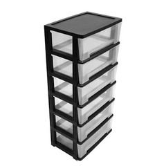 Rolling Drawer Cart Mobile PP 6-Drawer Dorm Storage Cart for Offices Home