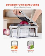 VEVOR Vegetable Chopper Mandoline Slicer All-in-1 Food Veggie Cutter 8 Blades