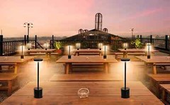 Metal Table Desk Lamp Cordless Touch Control Dimmable Night Light Rechargeable