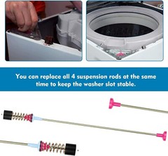 4 Pack DC97-05280W Upgraded Washer Suspension Rods Assembly for Samsung Washer