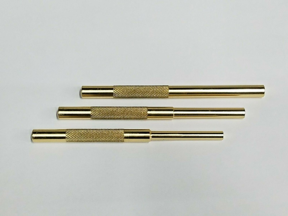 SOLID BRASS DRIFT PIN PUNCH SET OF 3 *MADE IN USA* 1/4″, 5/16, 3/8″ X 5-1/4″