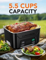 Cordless Electric Lunch Box for Adults, Heated Lunch Box Battery Powered