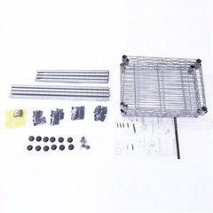 Rectangle Carbon Steel Metal Assembly 4-Shelf Kitchen Storage Rack Silver Grey