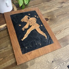 Scandinavian Tradition (Julenisse/Tomte) Elf Like Santa Copper in Wood Wall Art