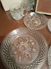 Luminarc J G DURAND ANYTIME CUT CRYSTAL Snack SET 12 Piece NEW