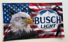 Busch Light Beer USA American Bald Eagle 3×5 Ft Flag Banner Mancave Wall Decor