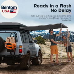 Sanhima Vehicle Awning 4.6Ft X 6.6Ft – Roof Rack Pull Out Side Awning 30Ft² Sun