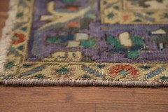 Purple Vintage Rug 5×6 Hand-knotted Wool Traditional Floral Carpet for Any Room