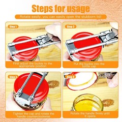 Master Opener– Adjustable Multifunction Jar & Bottle Opener Stainless Steel Tool