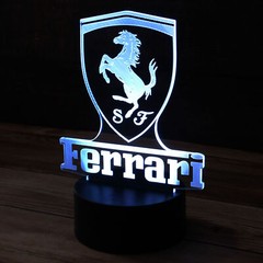 Ferrari 3D LED Night Light Touch Lamp w/7 Color for Kids, Teens & Adults