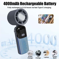 Portable Handheld Turbo Fan with Cold Compress for Outdoor Travel Working Gifts