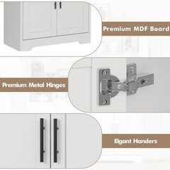 70” Tall Kitchen Pantry Cabinet Freestanding Storage Cabinet Adjustable Shelves