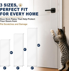 4 PCS 4″X14″ Thickened Acrylic Door Protector from Dog Scratching, Self-Adhesive