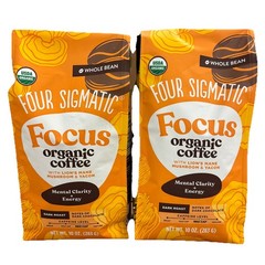 2-PACK Four Sigmatic FOCUS Mushroom Coffee Organic Whole Bean, 10oz Each 01/2028