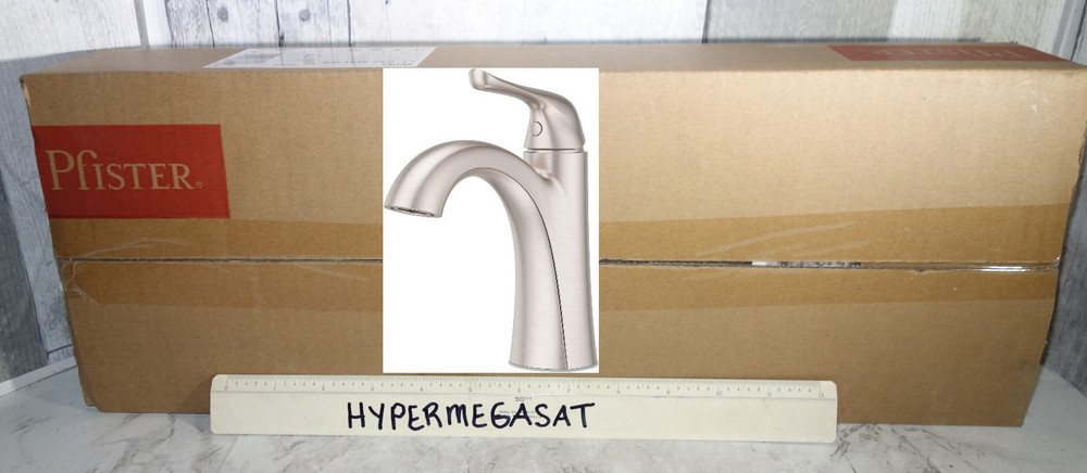 Pfister Willa 1 Single Handle Bathroom Faucet +Drain Brushed Nickel LF-042-MALGS