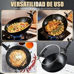 13-Inch Carbon Steel Wok Pan – Non-Stick Cookware with Ergonomic Handle