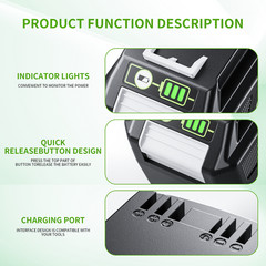2Pack 24V 6.0Ah Lithium-ion Battery For Greenworks G-24 24Volt 29852 29842 29322