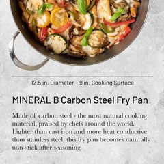 De Buyer Mineral B Round Carbon Steel Fry Pan – Naturally Nonstick – 12.5″