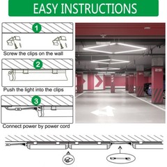 12 Pack LED T5 Integrated Single Fixture 4FT 20W LED Shop Ceiling Under Lights