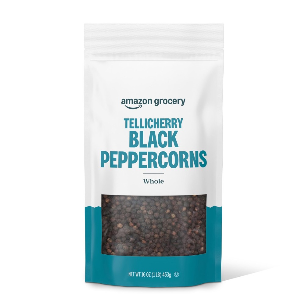 Amazon Grocery, Tellicherry Whole Black Peppercorn, 16 Oz 16 ounce (Pack of 1)