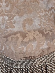 JCPENNY Wave Valance Tan Light Brown Silver Scroll Fringe Rod Pocket 24×54 1pc