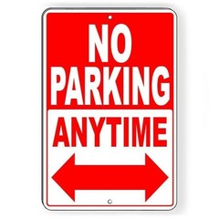 No parking anytime double arrows sign / decal snp003 / magnetic sign