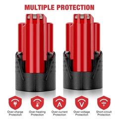 2x for Milwaukee M12 RED LITHIUM 12V 4.0Ah Li-Ion Battery 48-11-2430 New US