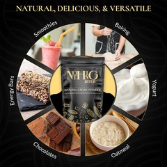 Organic Natural Cacao Powder 8oz – Unsweetened Cocoa 8 oz / 0.5 lb