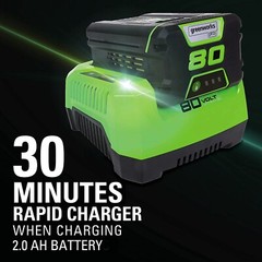 Greenworks Pro 80V 18 inch Cordless Chainsaw CSB401 w/ 2Ah Battery and Charger