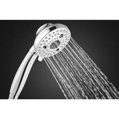 Lavmere 7-Spray 4.2 In. Single Wall Mount Handheld Adjustable Shower Head 1.8 GP