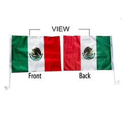 2 PACK MEXICO CAR AUTO DEALER SUPPLIES Window Clip On Flags Sale Flag