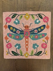 SET OF 4 Dragonfly Beaded Placemats Chargers World Market 15″X15″ Square – NEW