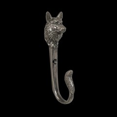 Nickel Silver Corgi Wall Hook | Handmade Dog Leash & Key Holder