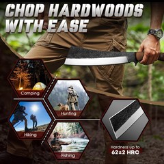 Freelander Japanese Style High Carbon Steel Machete with Red Sandalwood Ergon…