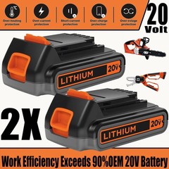 2PACK 20V Lithium-ion 1.5Ah Battery for BLACK DECKER 20 Volt LBXR20 LBX20 LB20