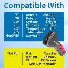 Stubborn Dirt Brush Vacuum Attachment Compatible for V7 V8 V10 V11 V15 Vacuum